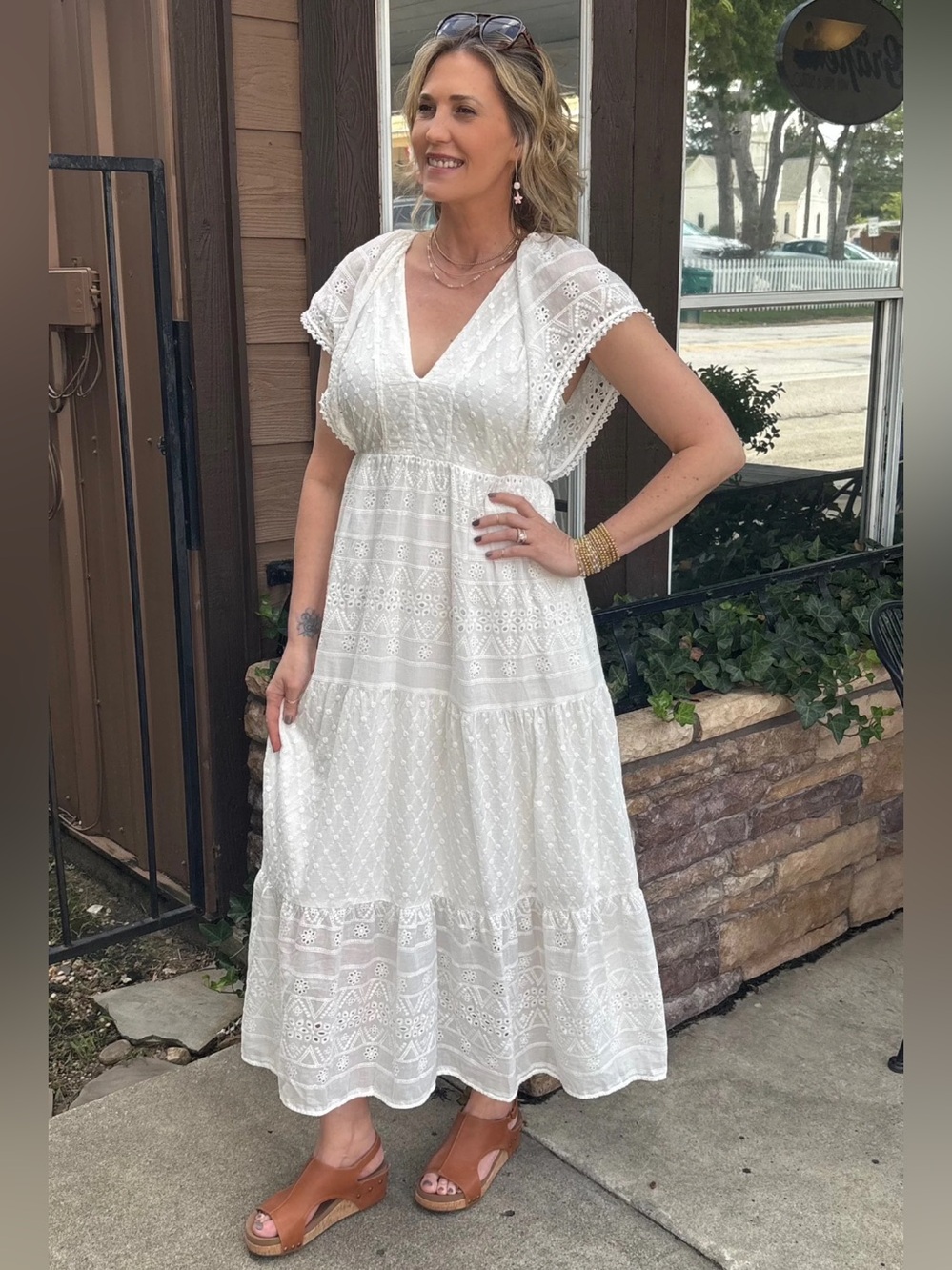 Strut & Bolt Eyelet Pearl Maxi Dress